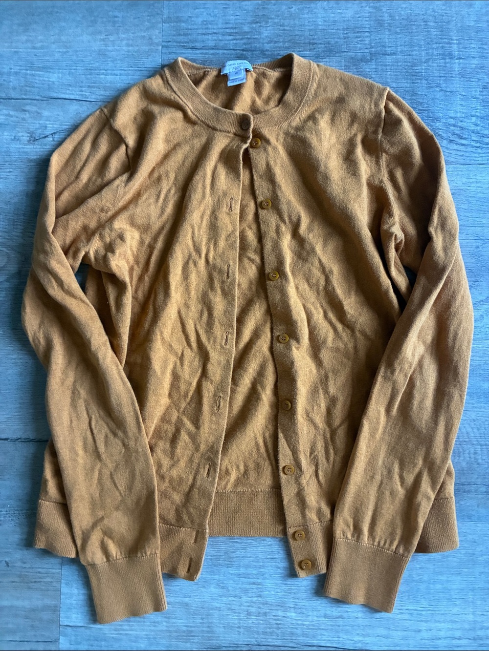 J. Crew Women's Button-Front Cardigan in mustard